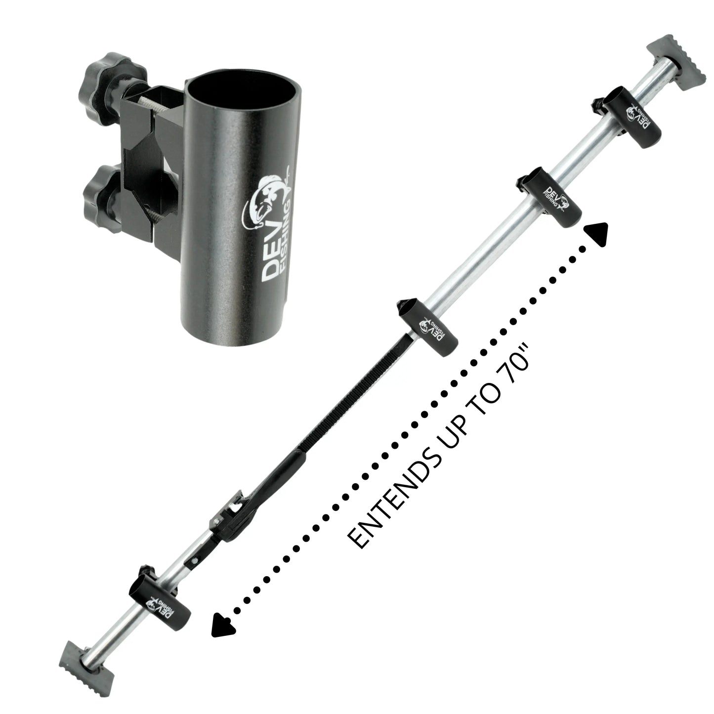 Dev Fishing RB-100 Extra Clamp Adjustable Pole Fishing Rod Holder :  : Sports & Outdoors