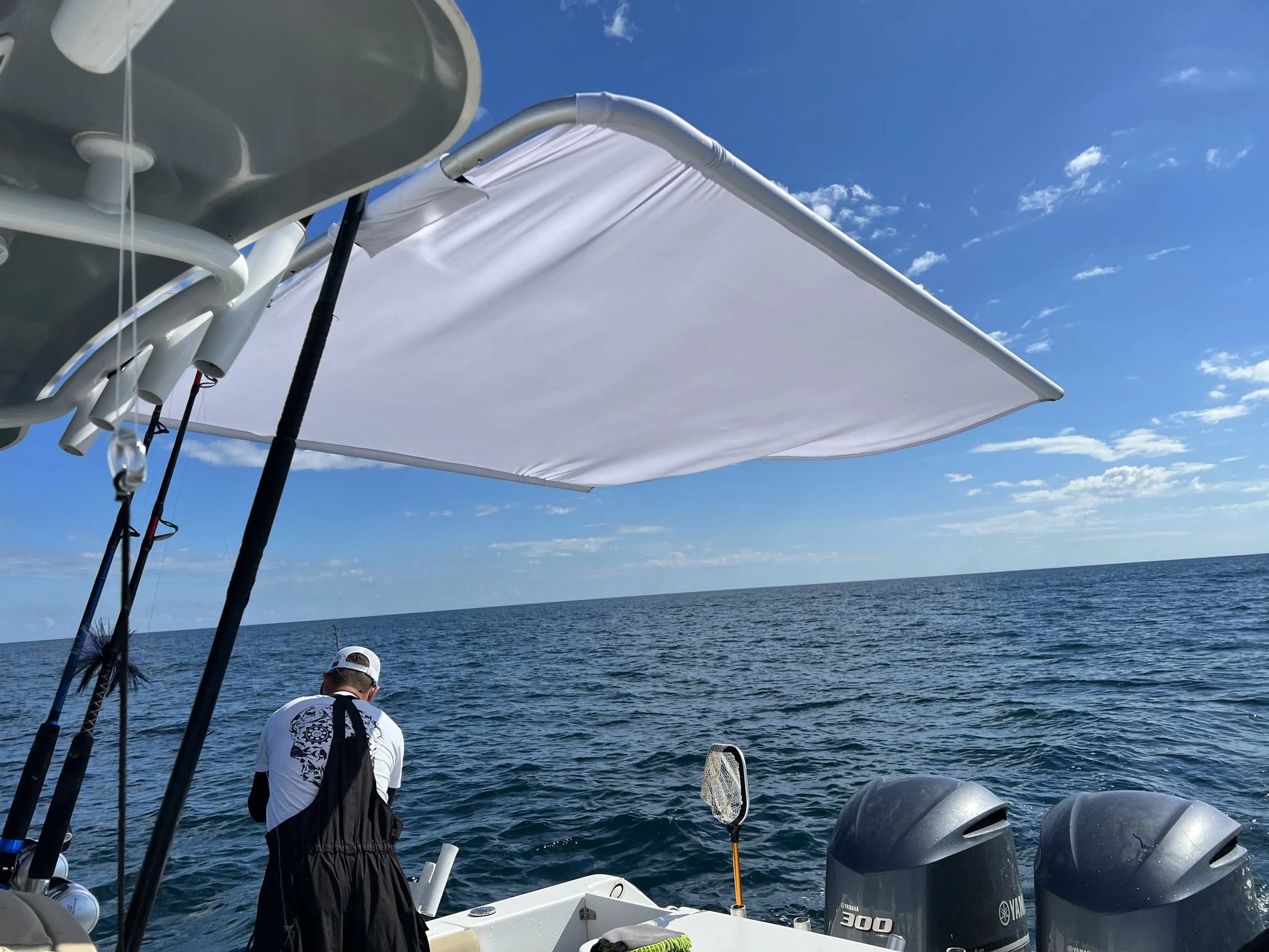 Dev Fishing Fabric Center Console Boat Shade Canopy Top Cover