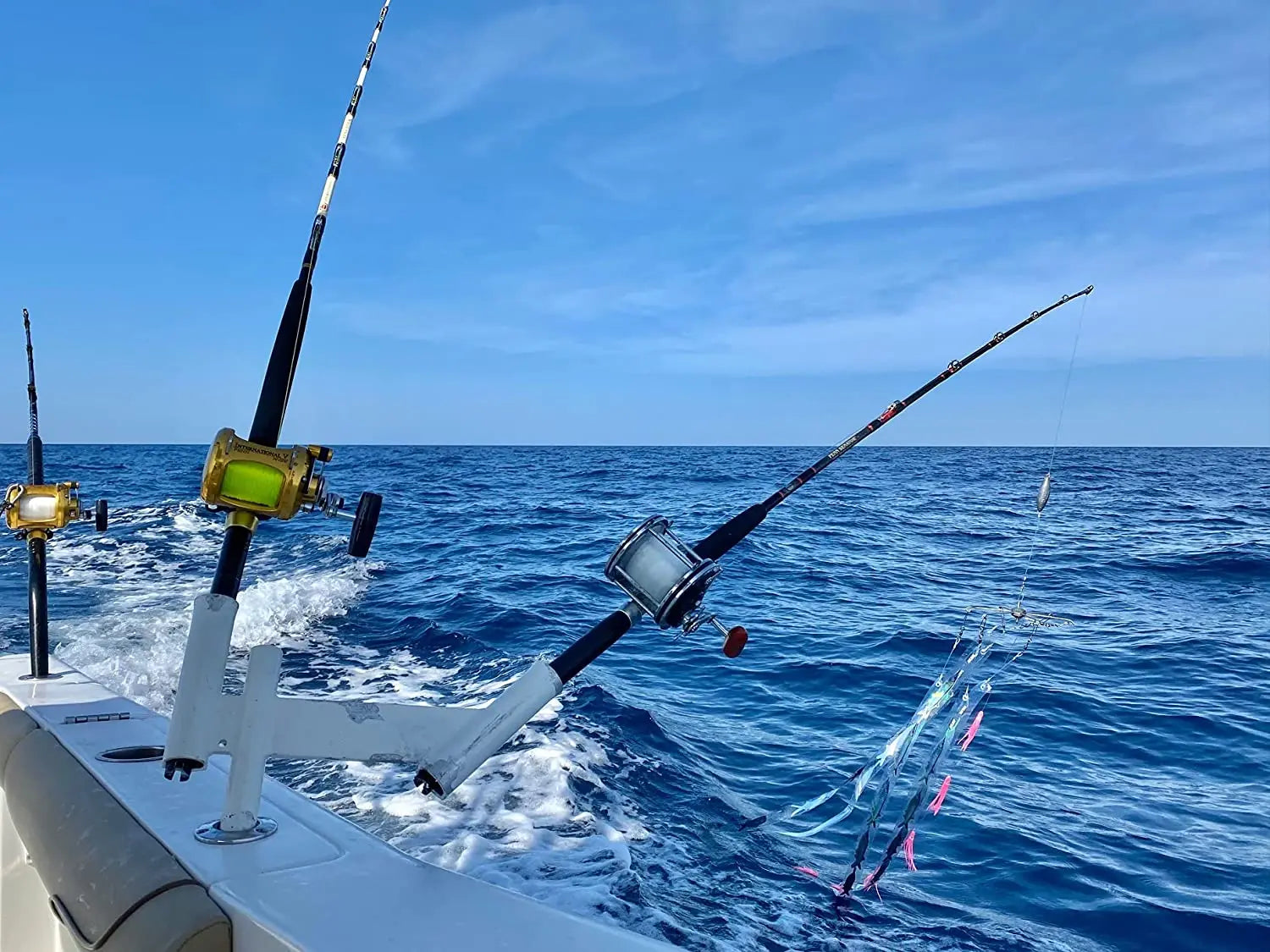 1x Dev Fishing Dual Offset Fishing Teaser Dredge Rod Spreader